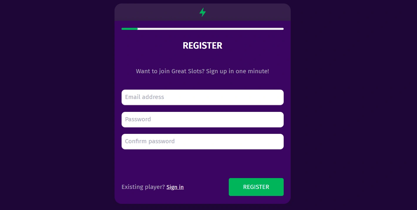 great slots casino registration
